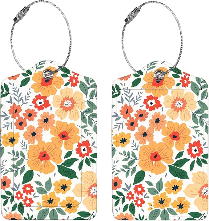 2 Pcs Luggage Tags for Suitcase, Cute Unique PU Leather Travel Bag Tag - Image 4