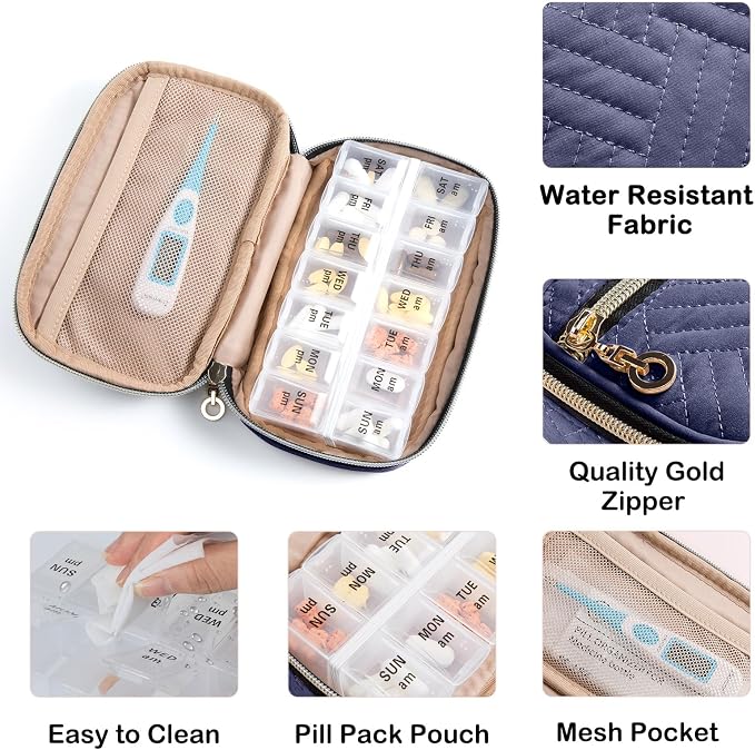 BAGSFY Pill Organizer Case 2 Times a Day- Weekly Medicine Organizer Travel Pill - Image 4