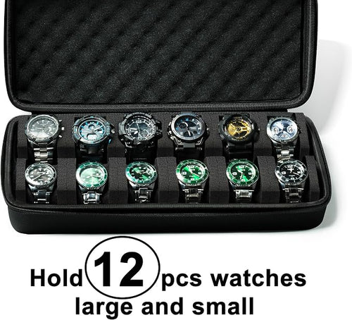 12 slots Watch Case, hard watch travel case, storage box, padded case - Image 2