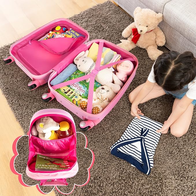 HONEY JOY Kids Luggage, Lightweight Toddler Girls Suitcase, Durable ABS - Image 4