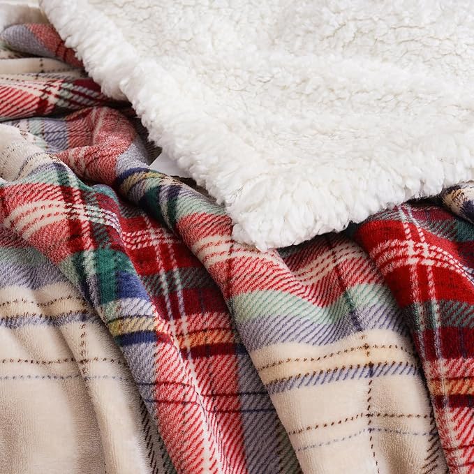 PU MEI Sherpa Fleece Throw Blanket 60" x 80" Reversible Plush Fluffy Large Big - Image 6