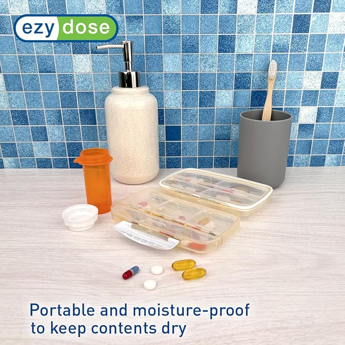 EZY DOSE Moisture-Proof Pill Case, Medicine Planner, Vitamin Organizer Box - Image 4