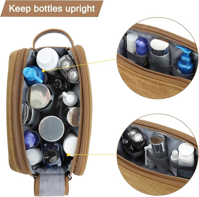 BAGSMART Toiletry Bag for Men, Canvas Travel Toiletry Organizer Dopp Kit - Image 5