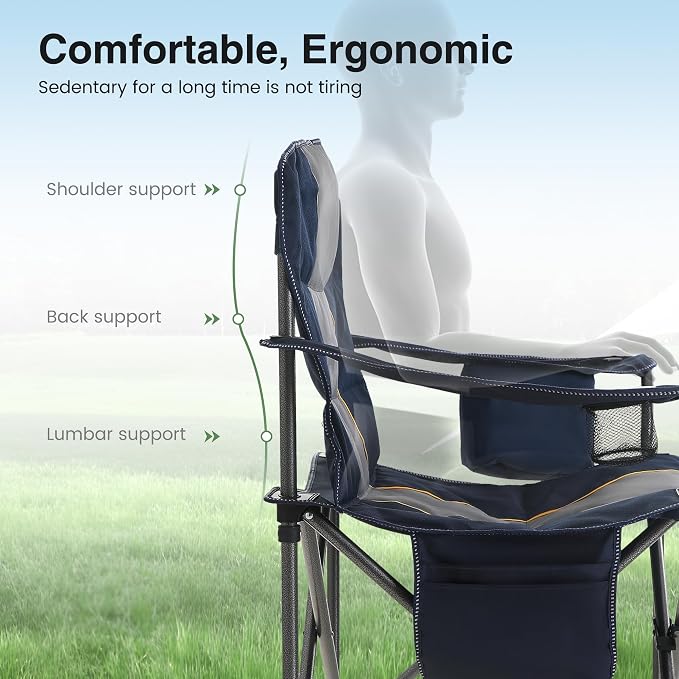 HIGH POINT SPORTS Oversized Portable Folding Camping Chair, 450 LBS Support - Image 8