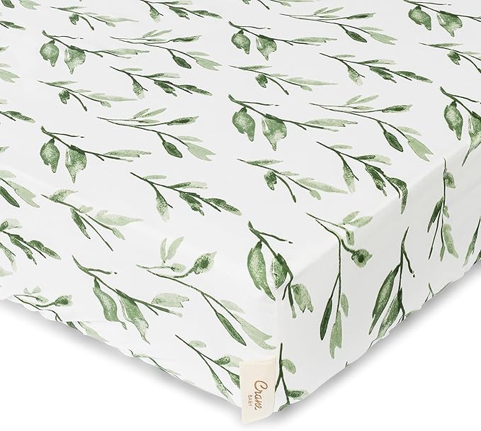 Crane Baby 100% Cotton Sateen Crib Sheet, Fitted by CraneBaby