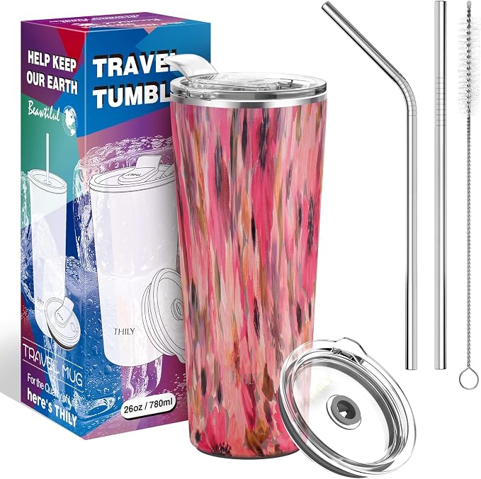 THILY Vacuum Insulated Stainless Steel Tumbler Travel Mug 26 oz Coffee Cup - Image 5