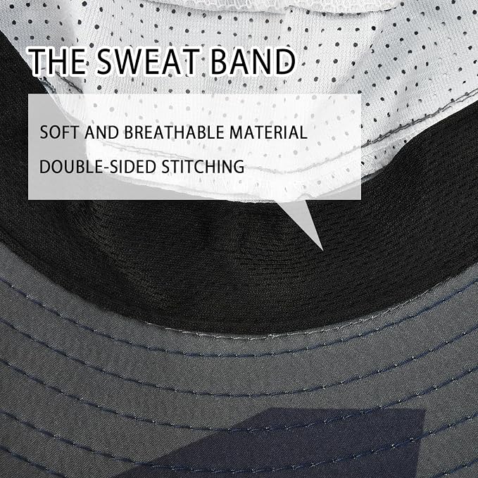 Sun Hats for Men Women Fishing Hat UPF 50+ Breathable Wide Brim Bucket Hats - Image 5