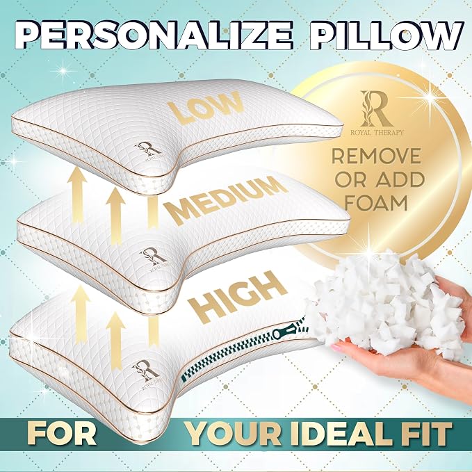 Royal Therapy Queen Memory Foam Pillows 4-Pack - Image 4