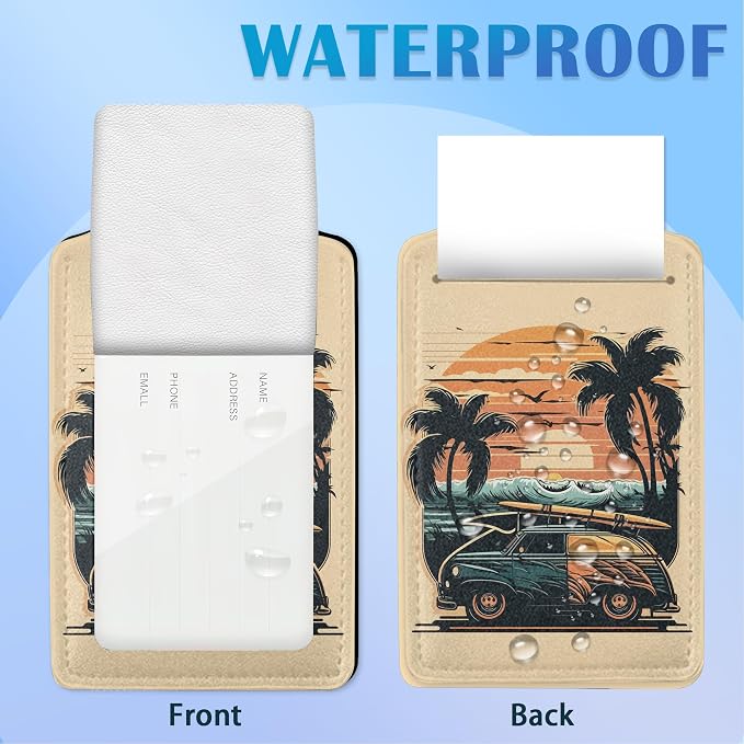 Car Palm Tree and Sunset On The Ocean 2 PCS Luggage Tags, Privacy Cover ID Label - Image 4