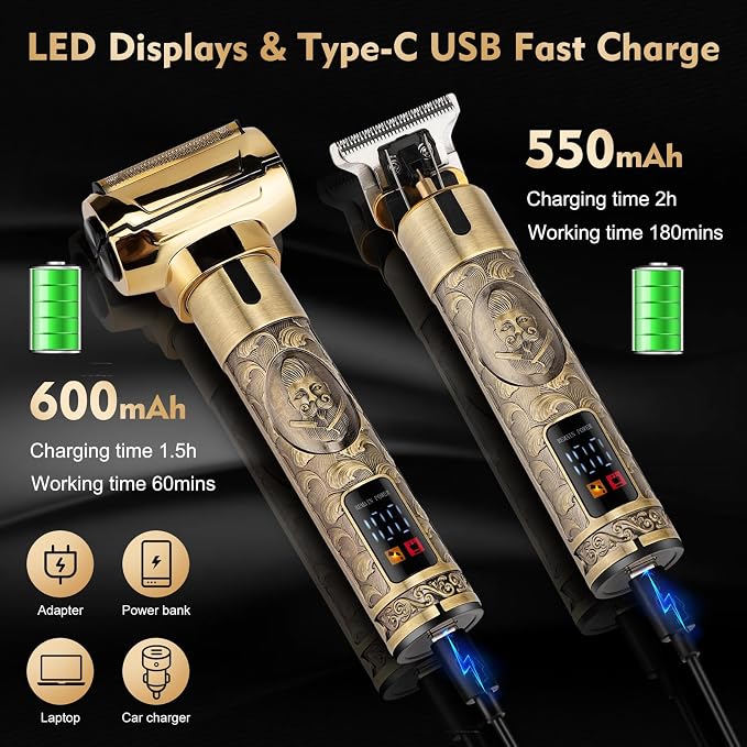 Professional Hair Clippers for Man, Electric Shavers Razor T-Blade Hair Trimmer - Image 6