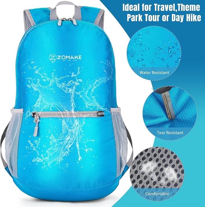 ZOMAKE Ultra Lightweight Hiking Backpack 20L, Packable Small Backpacks Water - Image 4