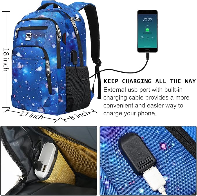 Laptop Backpack, Business Travel Anti Theft Slim Durable Laptops Backpack - Image 3