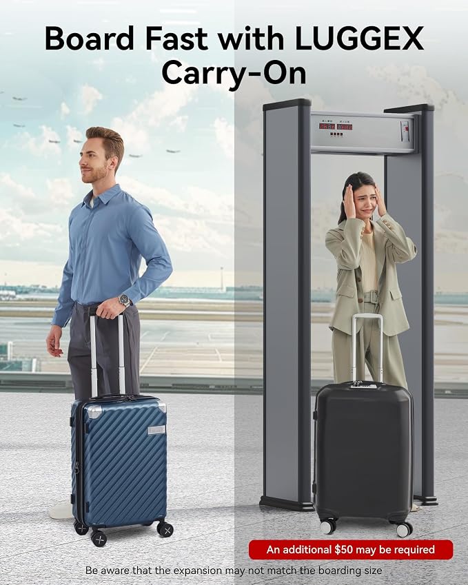 LUGGEX Luggage with Spinner Wheels, Polycarbonate Expandable Hard Shell Suitcase - Image 4