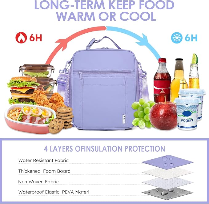 NOL Nylon Waterproof Kids Lunch Bag, Insulated Lunch Bag, Lunch box Cooler - Image 4