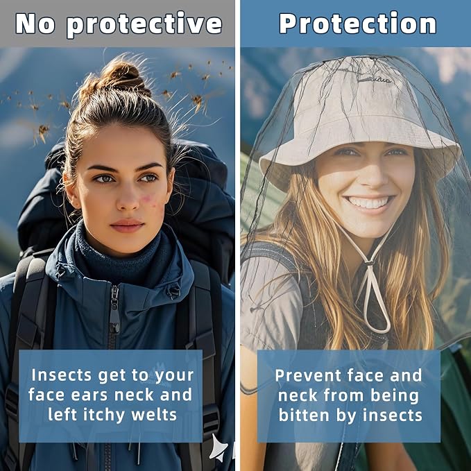 Oversized Mosquito Net 42 x 25 Inches Ultra Large Mosquito Head Net Face Neck - Image 5