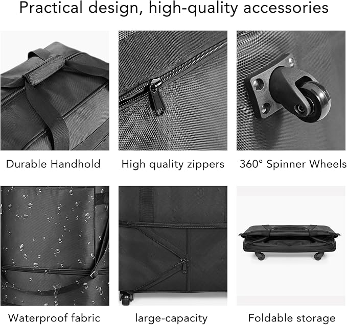 Suitcases with Wheels, Expandable Foldable Luggage Bag - Image 5