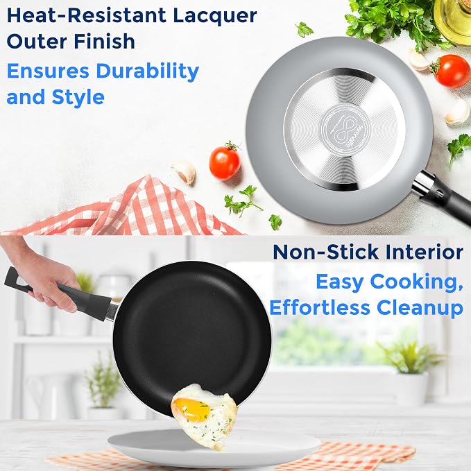 SereneLife Kitchenware Pots & Pans Basic Kitchen Cookware, Heat Resistant - Image 4