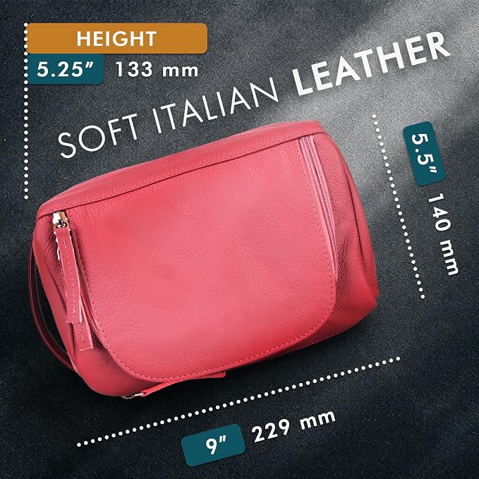 ELIZO Premium REAL Leather Toiletry Bag - Image 6