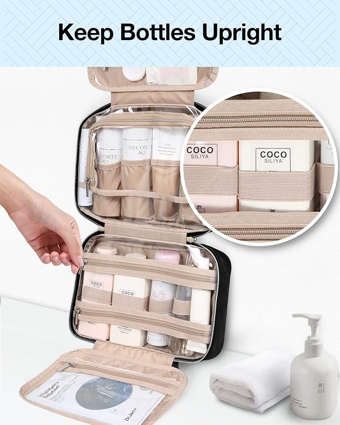BAGSMART Toiletry Bag Hanging Travel Makeup Organizer - Image 2