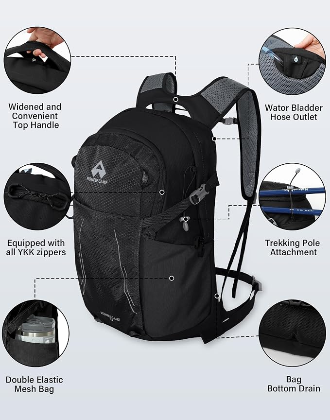 Pioneer Camp Hiking Backpack 22L Small Hiking Hydration Gear Lightweight - Image 5
