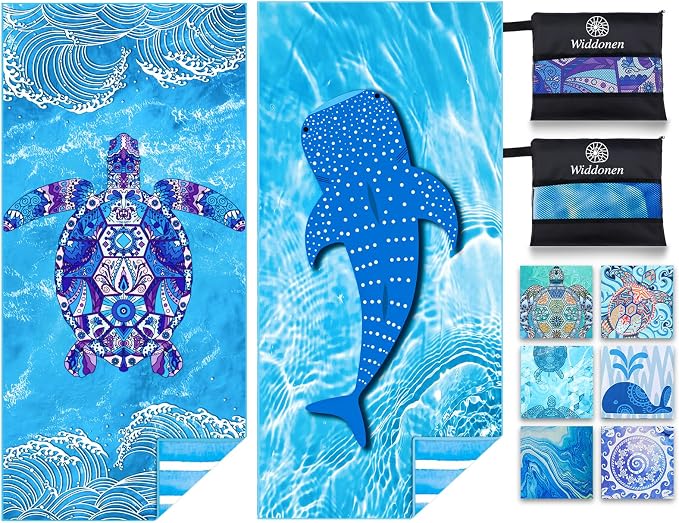 Microfiber Thin Lightweight Beach Towel Sand Free Quick Dry Absorbent Compact by WIDDONEN