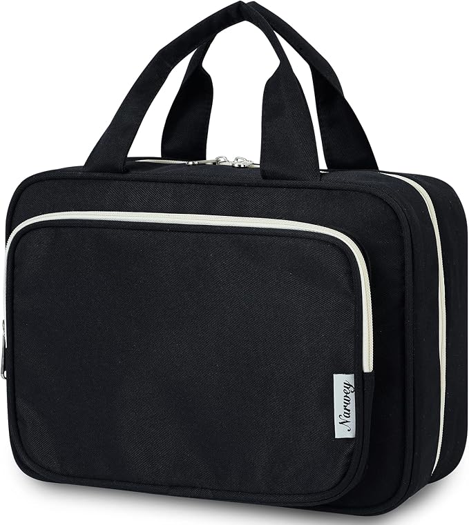 Travel Toiletry Bag for Women Large Hanging Makeup Bag Organizer Toiletries Bag by Narwey
