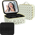 Travel Makeup Bag With 360° rotating LED Mirror, Waterproof cosmetic organizer by Unknown
