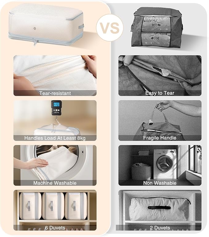 Comforter Storage Bag - 130L Large Capacity Blanket Storage Bags 4-Layer Ultra - Image 7
