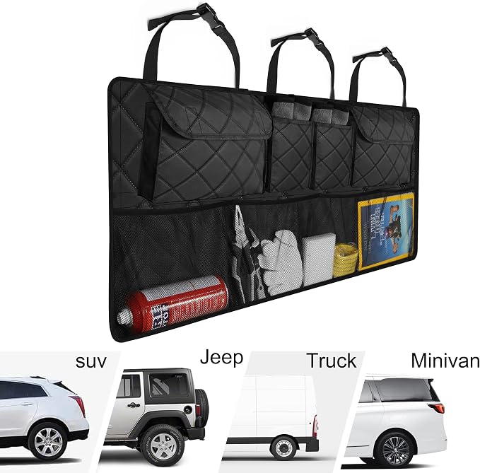 Femuar Car Trunk Organizer, Large Capacity Backseat Trunk Organizer, - Image 6