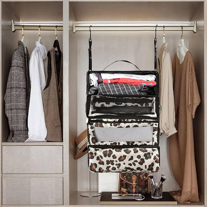 Suitcase Organizer, Travel Luggage Organizer Portable Hanging Travel Shelves - Image 7
