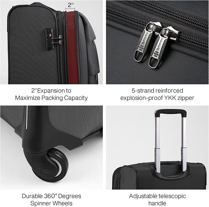 Hanke 24 Inch Expandable Luggage Large Suitcases - Image 3