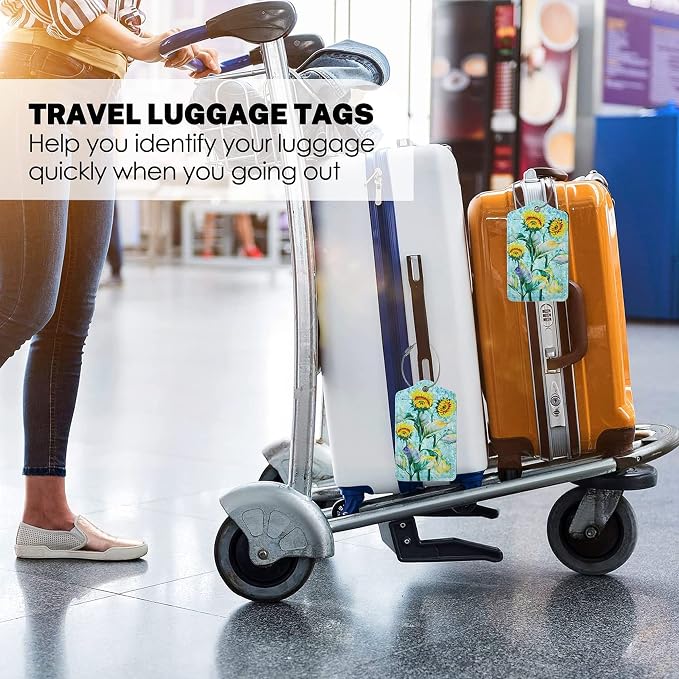 2 Pack Sunflower Luggage Tags for Suitcases Women Men Kids, Bag Tags for - Image 5