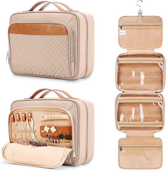 Travel Hanging Toiletry Bag for Women, Cruise Ship Essentials, by COOSKY