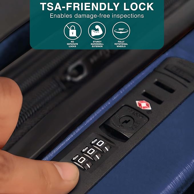 28 Inch Luggage with Spinner Wheels, Hard Shell Suitcase with TSA Locks - Image 4