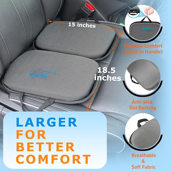 Sojoy iGelComfort 3-in-1 Foldable Gel & Memory Foam Travel Seat Cushion – US - Image 2