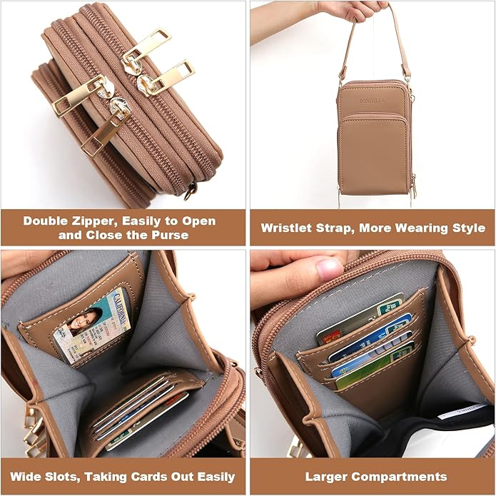 Crossbody Cellphone Purse Women Touch Screen Bag RFID Blocking Wallet Handbag - Image 3