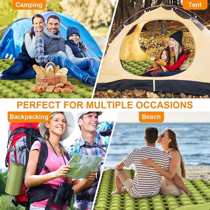 Double Sleeping Pad, Ultralight 3" Extra-Thick Self Inflating Sleeping Mat - Image 7