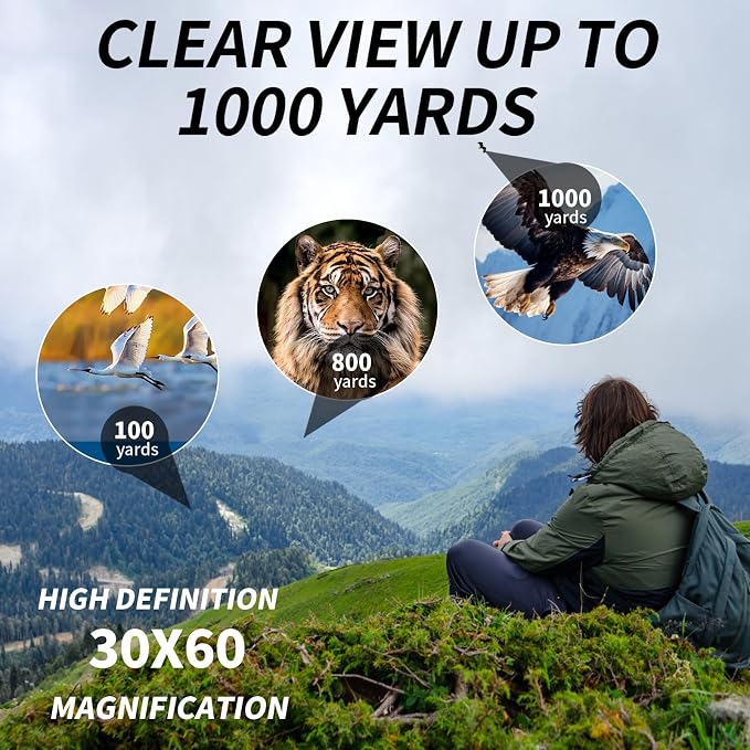 PISEZ 30X60 Compact Binoculars for Adults and Kids，Lightweight Foldable Easy - Image 9