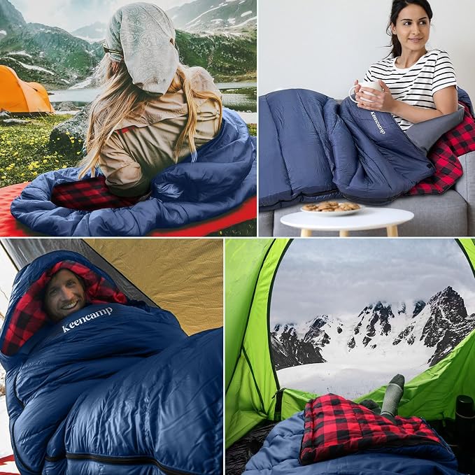 0 Degree Sleeping Bag Cotton Flannel Winter Cold Weather - Image 7
