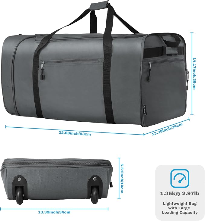 Finnhomy 100L Foldable Rolling Duffel Bag - Image 2