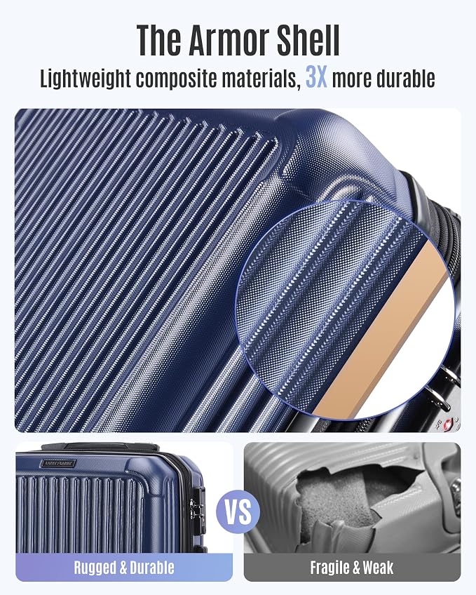LIGHT FLIGHT Carry On Luggage 22x14x9 Airline Approved, Durable Hard Shell - Image 4