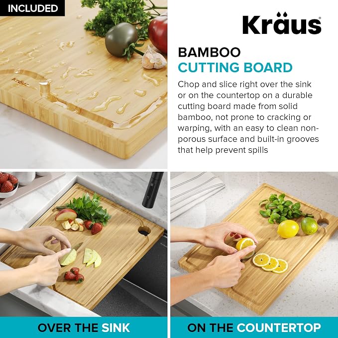 KRAUS Kore Workstation 27-inch Undermount 16 Gauge Black Stainless Kitchen Sink - Image 10