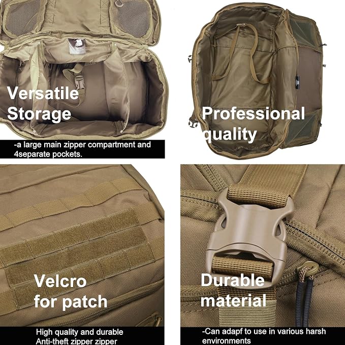 3 In 1 Military Backpack Travel Duffle Bag - Image 5