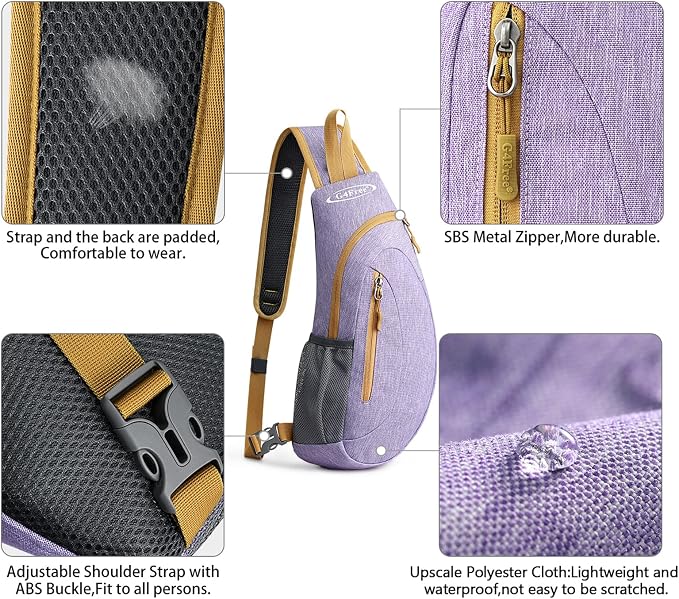 G4Free Sling Bag for Men Women, Small Crossbody Backpack Lightweight Chest - Image 4