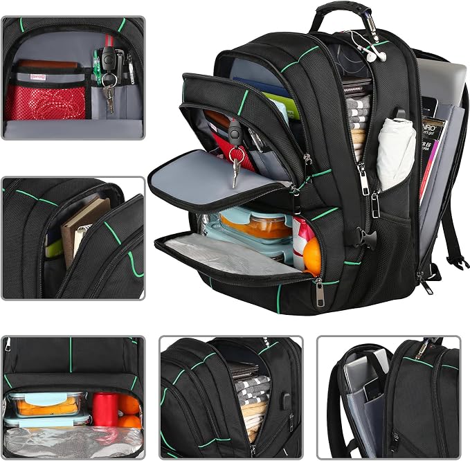 VECKUSON Laptop Backpack, 15.6 Inches, Waterproof, USB Charging Port, TSA - Image 4