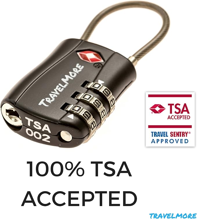 4 Pack TSA Approved Travel Combination Cable Luggage Locks - Image 4