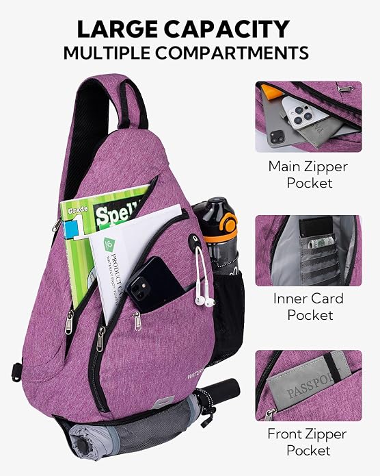 WATERFLY Large Crossbody Sling Bag: Over Shoulder Backpack Daypack Casual Cross - Image 3