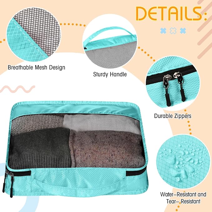 5 Pcs Packing Cubes for Suitcase Large Travel Cubes Carry on Luggage Organizer - Image 3