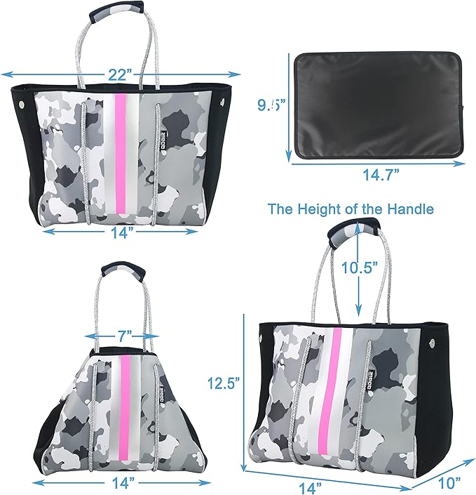 QOGiR Neoprene Multipurpose Beach Bag Tote - Image 4