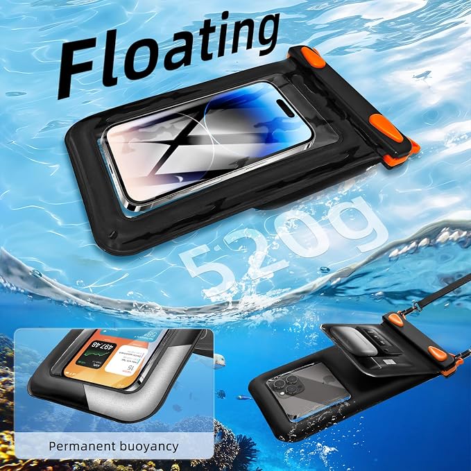 Waterproof Phone Pouch Double Pocket, Floating IPX8 8.5 inch Waterproof Phone - Image 5